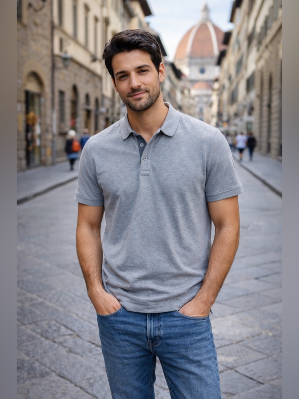 Michael Kors Gray Polo Shirt Men XL Cotton Classic Short Sleeve Logo